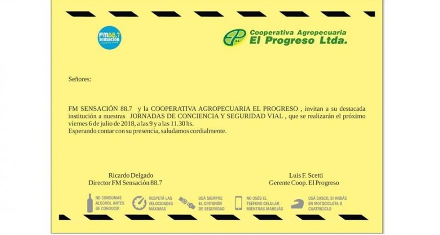 SE SUSPENDE HASTA NUEVO AVISO LA JORNADA DE CONCIENCIA Y SEGURIDAD VIAL 